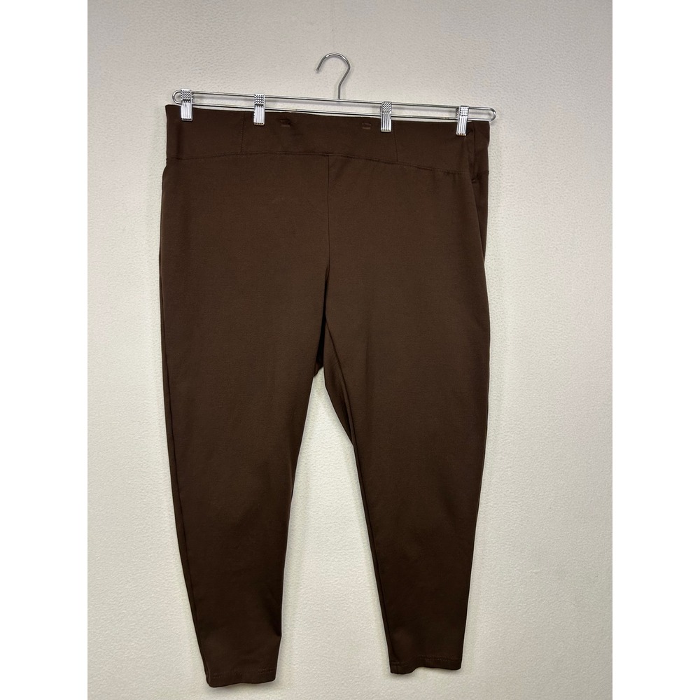 Professional Office Zac & Rachel Woman Womens 3X Brown Stretch Pull On Slim Pant